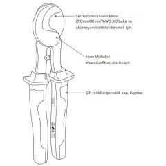 Proskit SR-V210 VDE 1000V İzoleli Kablo Kesici 250mm