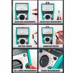 Proskit MT-2208 Korumalı Analog Multimetre Ölçü Aleti