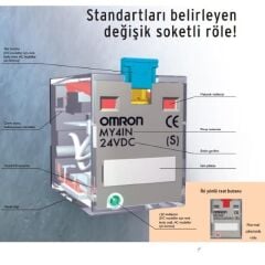Omron MY4IN 12V DC 6A 4 Kontak Ledli Röle