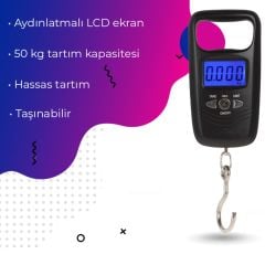 B-40 Mini Taşınabilir Elektronik Askı Terazi (50KG / 10GR)