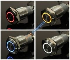 16mm Ledli Kalıcı Metal Su Geçirmez Buton