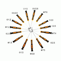 Jakemy JM-P05 Cep telefon onarım 15 Parça tornavida set
