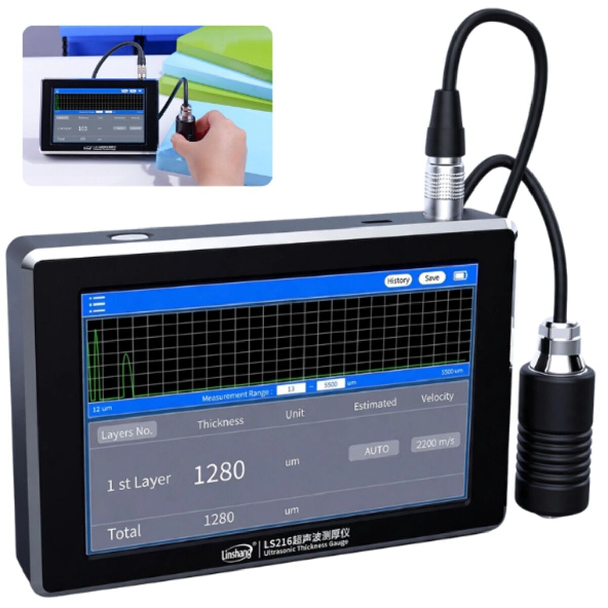 Linshang LS216 Çok Katmanlı Ultrasonik Kalınlık Ölçer