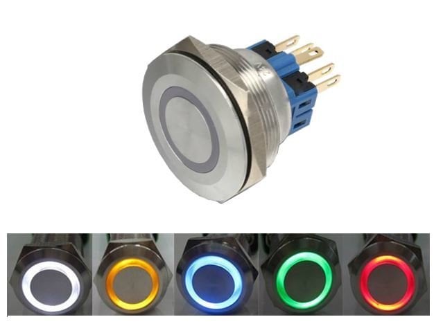 30mm Ip67 Led Işıklı Metal Kalıcı Buton