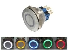 30mm Ip67 Led Işıklı Metal Kalıcı Buton