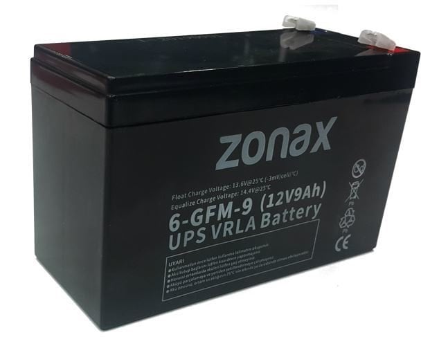 Zonax 12V 9Ah Ups Bakımsız Kuru Akü