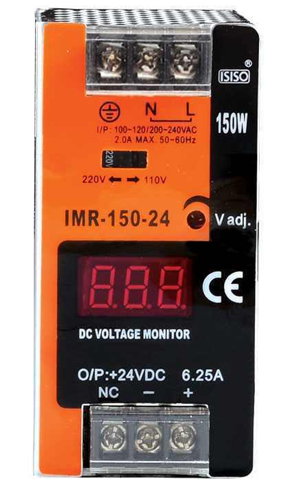 48VDC 3.10A 150W Dijital Göstergeli Ray Tipi Güç Kaynağı