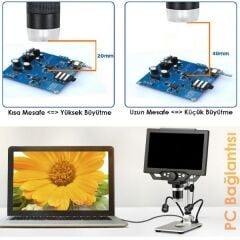 G1600 Plus+ Geniş Ekranlı HD Dijital Mikroskop 1600X