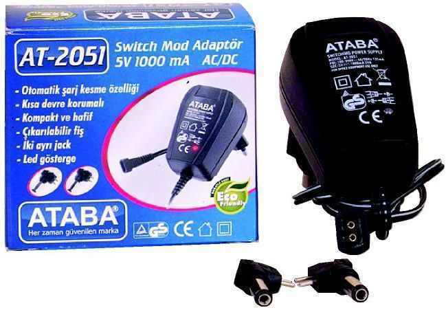 5V 1000 MA Çift Jack'lı Adaptör