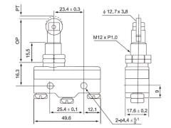 Cntd CM-1308 Düz Makaralı Pim Mikro Switch
