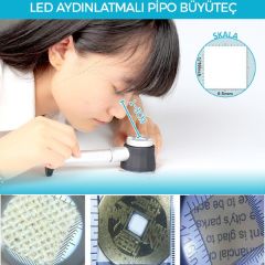 LYK 10X3L 10X El Tipi Işıklı Büyüteç