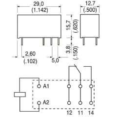 Schrack RT314012 12VDC 16A Pcb Röle 8 Pin