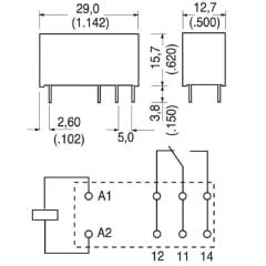 Schrack RT314524 24VAC 16A 8 Pin Pcb Röle