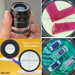 MG-401 Ölçekli Led Işıklı 10X Lup Büyüteç