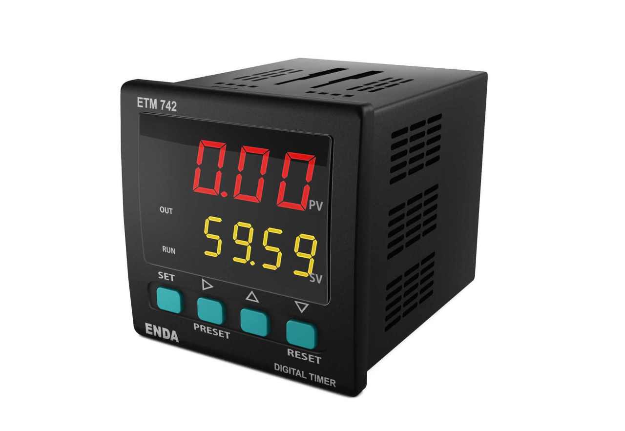 ETM742-SM 9-30V DC / 7-24V AC Dijital Zaman Rölesi 72x72