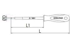 İzeltaş 1000V 135mm İzoleli Elektrikçi Yıldız Uçlu Tornavida