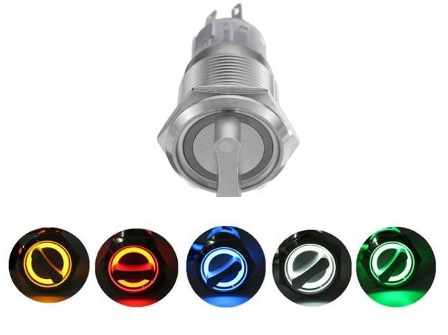 19mm 0-1 Kalıcı Ledli Su Geçirmez Metal Mandal Buton
