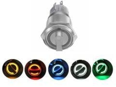 19mm 0-1 Kalıcı Ledli Su Geçirmez Metal Mandal Buton