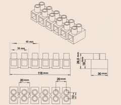Isıya Dayanıklı Sıra Klemens No: 10 - 16 mm40 Amp, 500 Volt