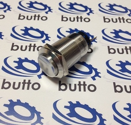 19 mm Işıksız Çıkık Kafa Yaylı Metal Buton IP67