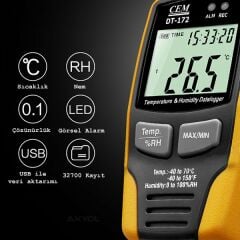 Cem DT-172 Sıcaklık ve Nem Kayıt Cihazı Datalogger
