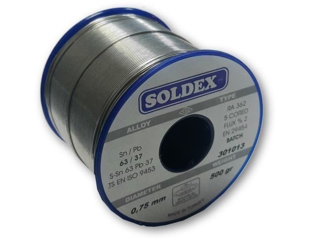 Soldex Sn63 Pb37 0,75mm Lehim Teli 500gr
