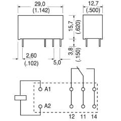 Schrack RT314024 24VDC 1C/O 16A Pcb Röle 8 Pin