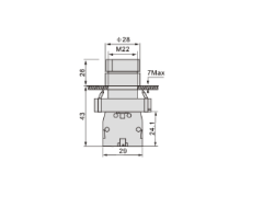 LAY5-BD53 Yaylı Kısa Mandal Şalter Metal Buton