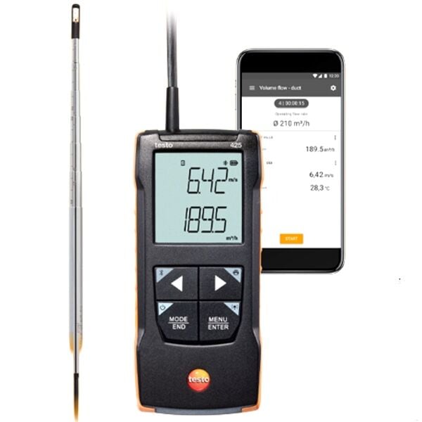 Testo 425 Akıllı Kanal İçi Termal Anemometre