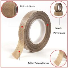 8mm Isıya Dayanıklı Yanmaz PTFE Teflon Bant