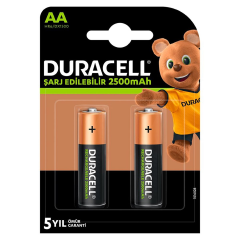Duracell 2500 mAh AA Şarjlı Pil (2 li Blister)