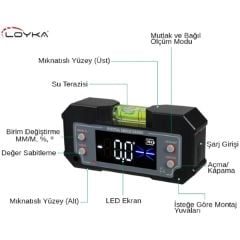 Loyka 5346 Mini Su Terazali Dijital Eğim Ölçer
