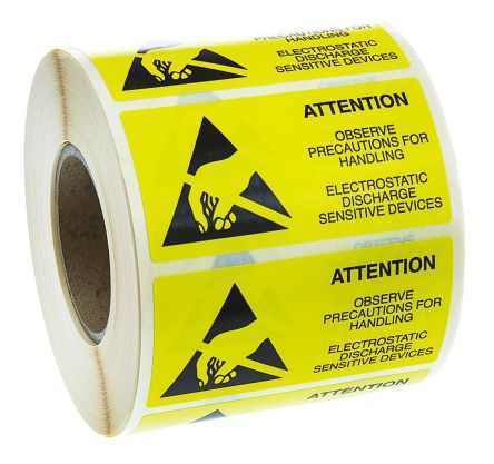Antistatik ESD Rulo Yapışkanlı Etiket Sticker 25x45mm