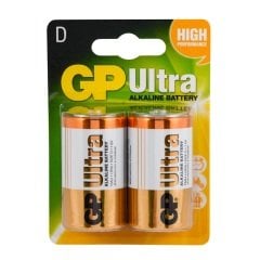 GP 13AU LR20 D Size Alkalin Pil (2 li Blister)