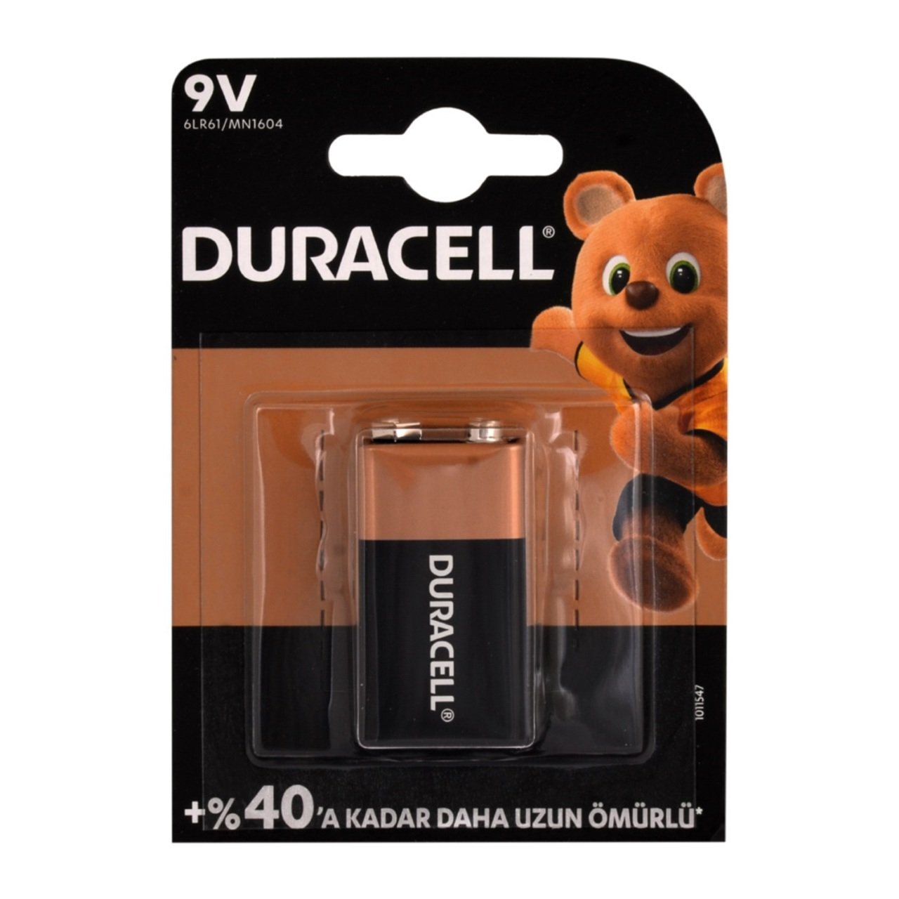 9V Duracell Alkalin Pil