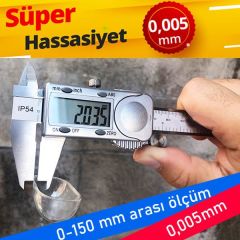 LYK 2710-8105 0.005mm Hassas Dijital Kumpas 0-150mm