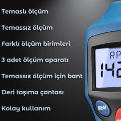 Cem AT8 Temaslı Temassız Devir Ölçer Takometre