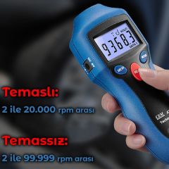 Cem AT8 Temaslı Temassız Devir Ölçer Takometre