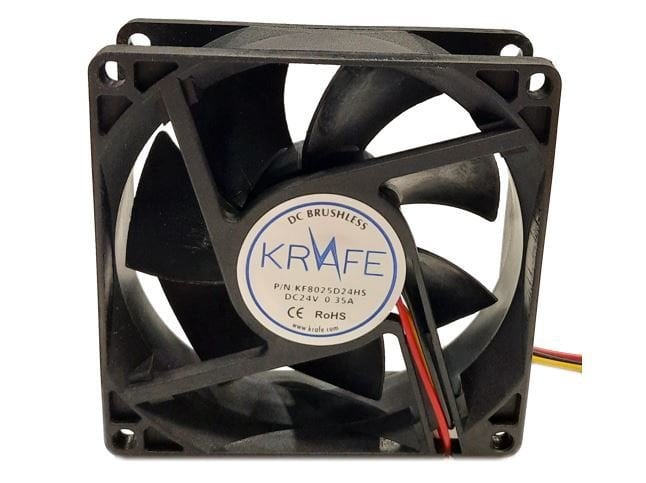 Krafe 80x80x25 24V DC 3 Kablolu Fan