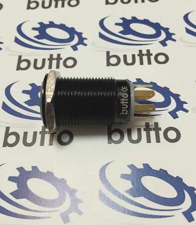16 mm Işıklı Kalıcı Siyah Metal Buton IP67