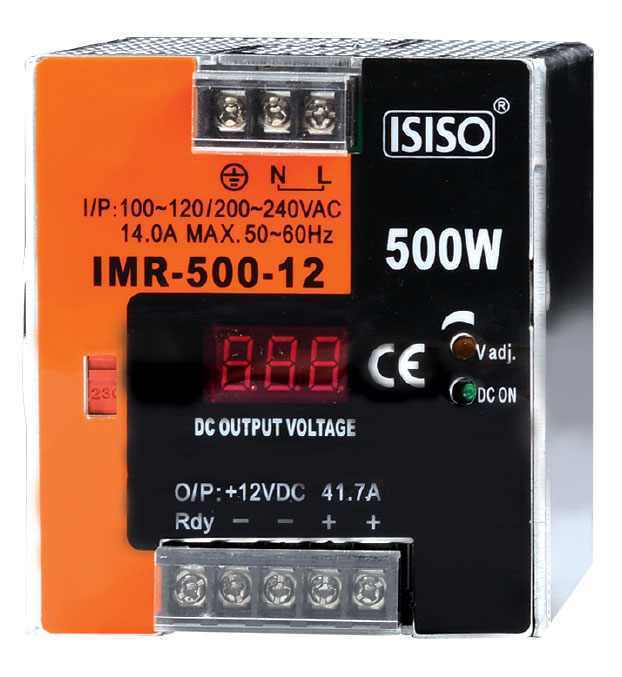 24VDC 20.8A 500W Dijital Göstergeli Ray Tipi Güç Kaynağı
