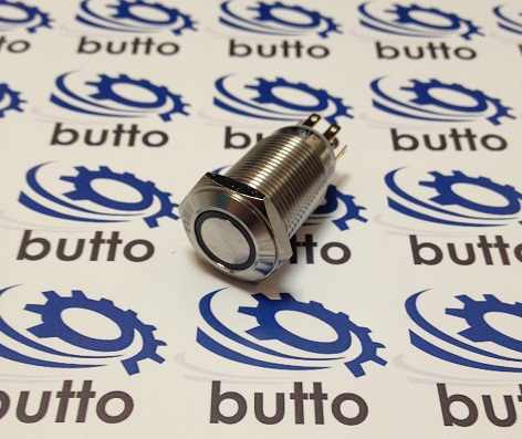 16 mm Işıklı Yaylı Metal Buton IP67