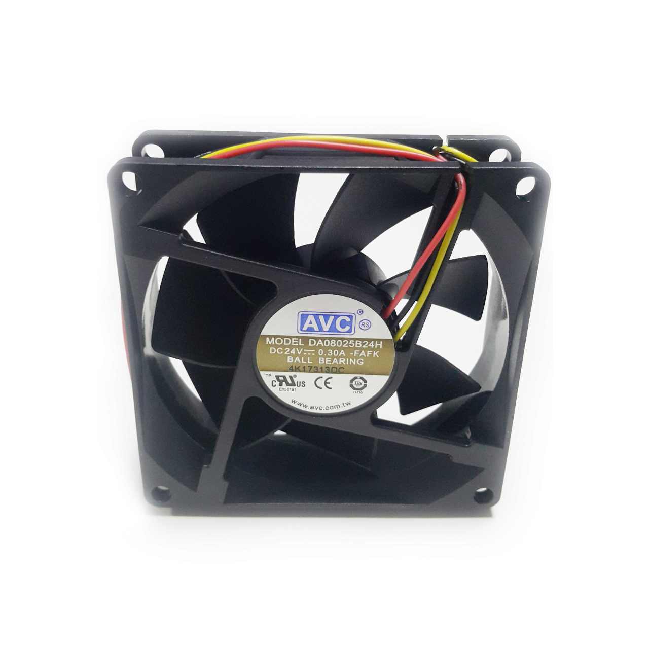 80x80x25 AVC 24 VDC Rulmanlı 3 Kablolu Fan
