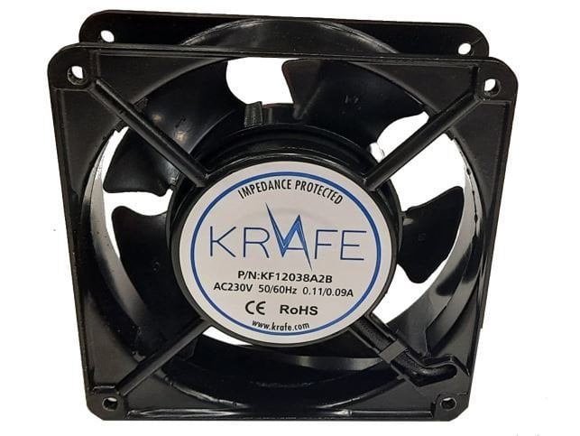 Krafe 120x120x38 Plastik pervaneli Rulmanlı Fan 220V AC