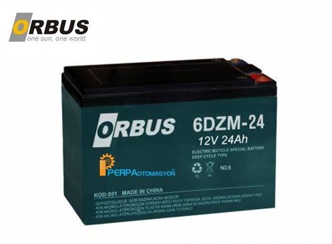 Orbus 12V 24Ah 6DZM24 Elektrikli Bisiklet Aküsü