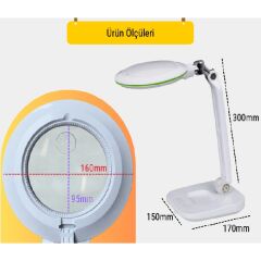 Flexi Masaüstü Büyüteç | Ayarlanabilir Kademeli Led Aydınlatmalı
