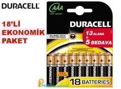 Duracell Alkalin AAA İnce Kalem Pil 18'li Paket