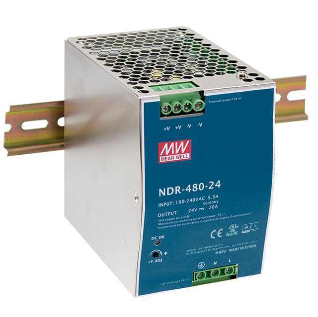 MeanWell 480W 24VDC 20A Ray Montaj Güç Kaynağı