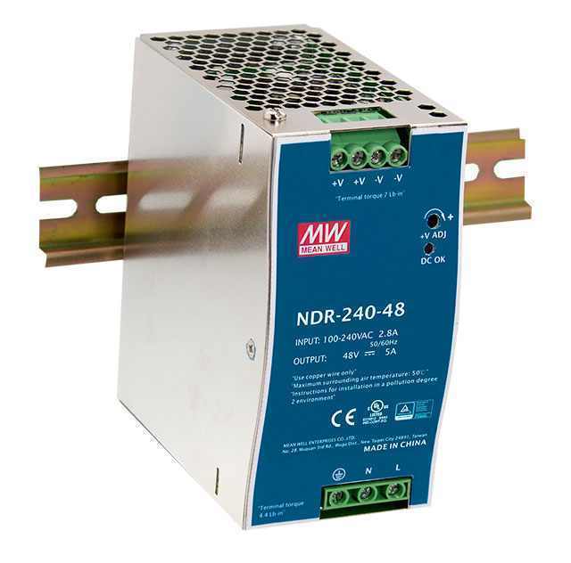 MeanWell 240W 48VDC 5A Ray Montaj Güç Kaynağı