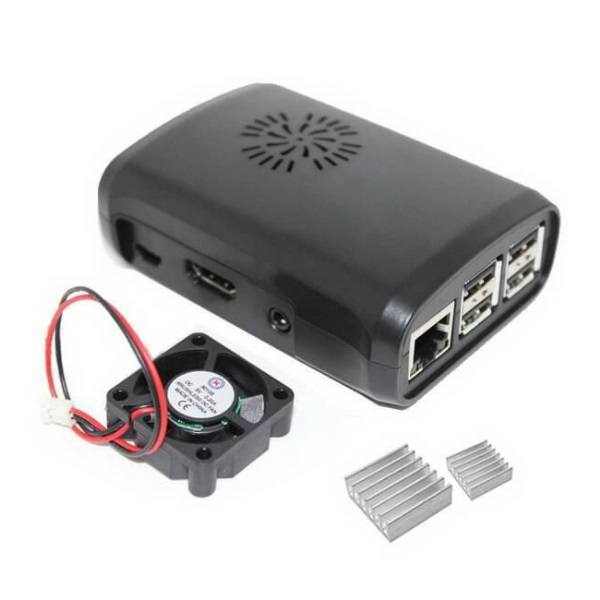 Raspberry Pi B+/2/3 Fanlı Siyah Kasa